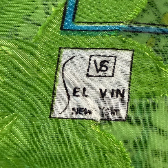 Vibrant Green and Blue Floral Wrap - Picture 6 of 8